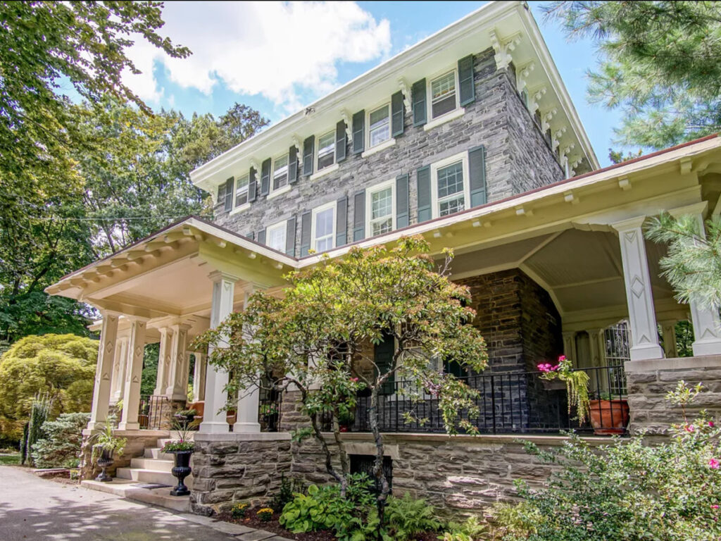 Philadelphia roofing company crew installing GAF shingles on Rittenhouse Square townhouse